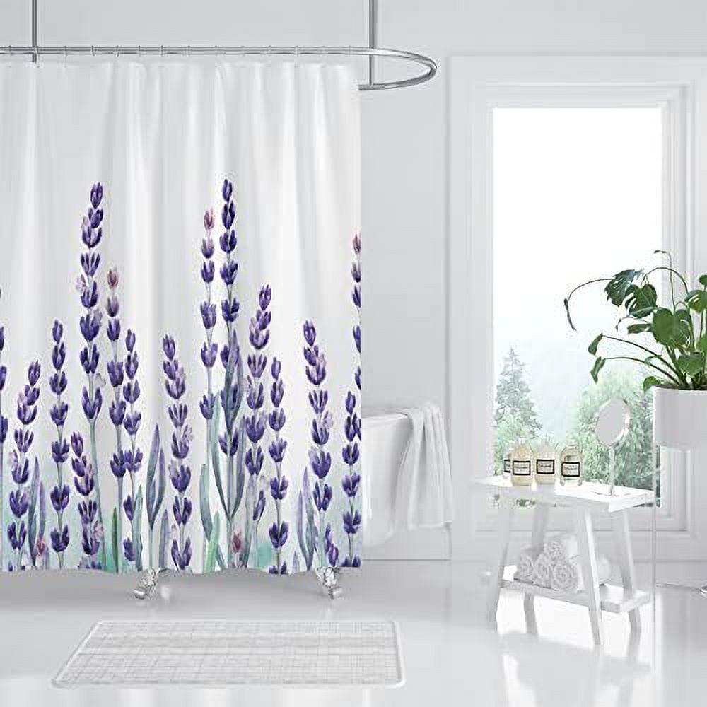 Lavender Shower Curtain Purple Lavender Floral Shower Curtain Set