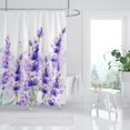 thumbnail image 1 of Lavender Shower Curtain, Purple Lavender Floral Shower Curtain Set, Watercolor Plant Leaves Flower Shower Curtains for Bathroom, Waterproof Fabric with 12 Hooks, 72 x 72 Inches, 1 of 6