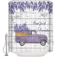 thumbnail image 1 of Lavender Shower Curtain Waterproof Polyester Fabric Shower Curtain Set Farm Lavender Floral Purple Truck Curtain Sets with Hooks for Bathroom Standard Size 72x72 inch,Rustic Wood Boards, 1 of 5