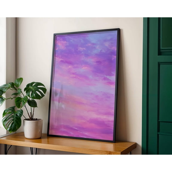 Lavender Skies Dreamy Pastel Clouds Wall Art Soft Purple And Pink Sky Print Dopamine Decor Sunset Maximalist Sky