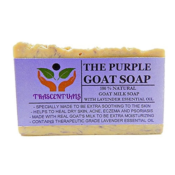 Lavender Soap Made With Real Goat's Milk and Essential Oils To Be Extra Moisturizing Comes in Gift Box Helps With Dry Skin, Acne, Eczema, and Psoriasis (1 PACK)