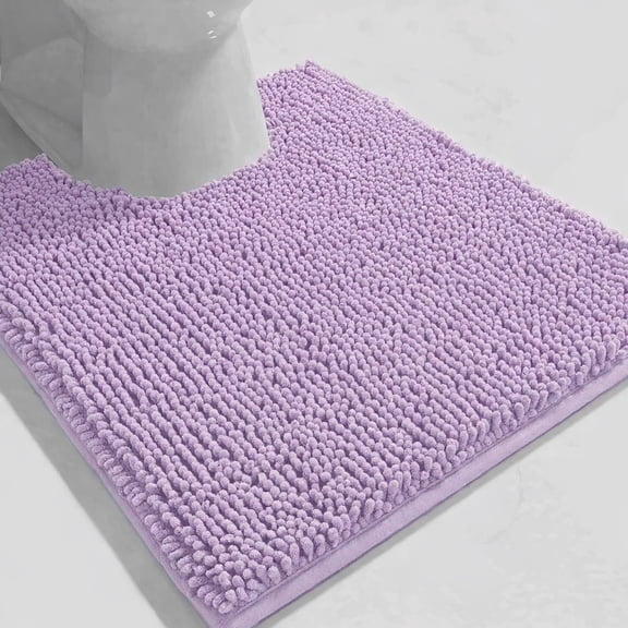 Lavender Soft Cozy Plush Chenille Contour Bath Mat Bathroom Rug
