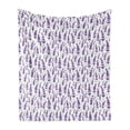 thumbnail image 1 of Lavender Soft Flannel Fleece Blanket, Pattern with Blossoming Herbs Organic Fresh Field Aromatherapy Theme, Cozy Plush for Indoor and Outdoor Use, 60" x 80", Violet Green and White, by Ambesonne, 1 of 5