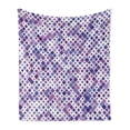 thumbnail image 1 of Lavender Soft Flannel Fleece Throw Blanket, Retro Mosaic Creative Pattern Square Rhythm Abstract Art Print Design, Cozy Plush for Indoor and Outdoor Use, 70" x 90", Violet Purple White, by Ambesonne, 1 of 6