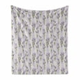 thumbnail image 1 of Lavender Soft Flannel Fleece Throw Blanket, Stripes and Flowers Ribbons Romantic Country Spring Season Inspired Design Art, Cozy Plush for Indoor and Outdoor Use, 70" x 90", Purple, by Ambesonne, 1 of 6