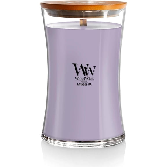 Lavender Spa Gifts for Women and Men, 21.5 oz Large Hourglass Candle with Crackling Wick