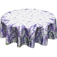thumbnail image 1 of Lavender Spring Flowers Tablecloth Round 60 Inch Purple Florals Butterfly Table Cloths Polyester Fabric Spring/Summer Flowers Leaf Table Cover for Kitchen Dining Room Picnic Party Spring Outdoor, 1 of 6