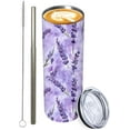 thumbnail image 1 of Lavender Stainless Tumbler with lid,20oz Travel Mug, Reusable Metal Straw & Brush, Double-Wall Vacuum Bottle Cup for Coffee Wine Tea Hot and Cold Drinks,Gifts, 1 of 6