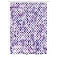 thumbnail image 1 of Lavender Stall Shower Curtain, Retro Mosaic Creative Pattern Square Rhythm Abstract Art Print Design, Fabric Bathroom Set with Hooks, 54W X 78L Inches, Violet Purple White, by Ambesonne, 1 of 1