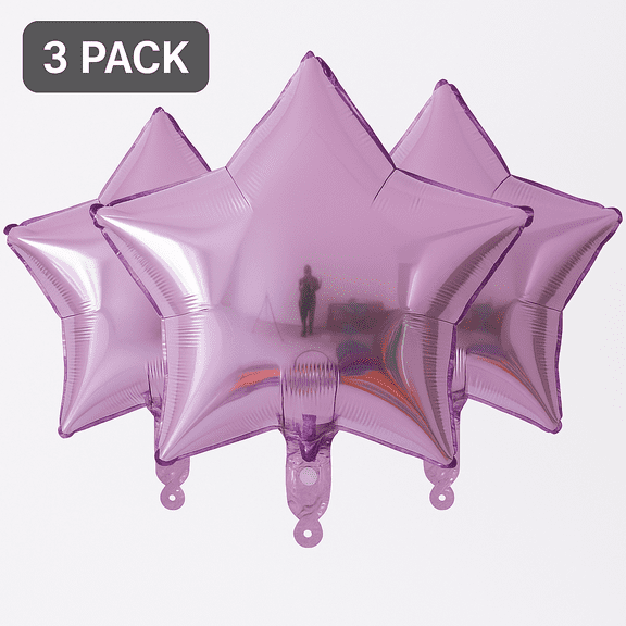 Lavender Star Foil Balloons 3 Pack Party Decor Balloons