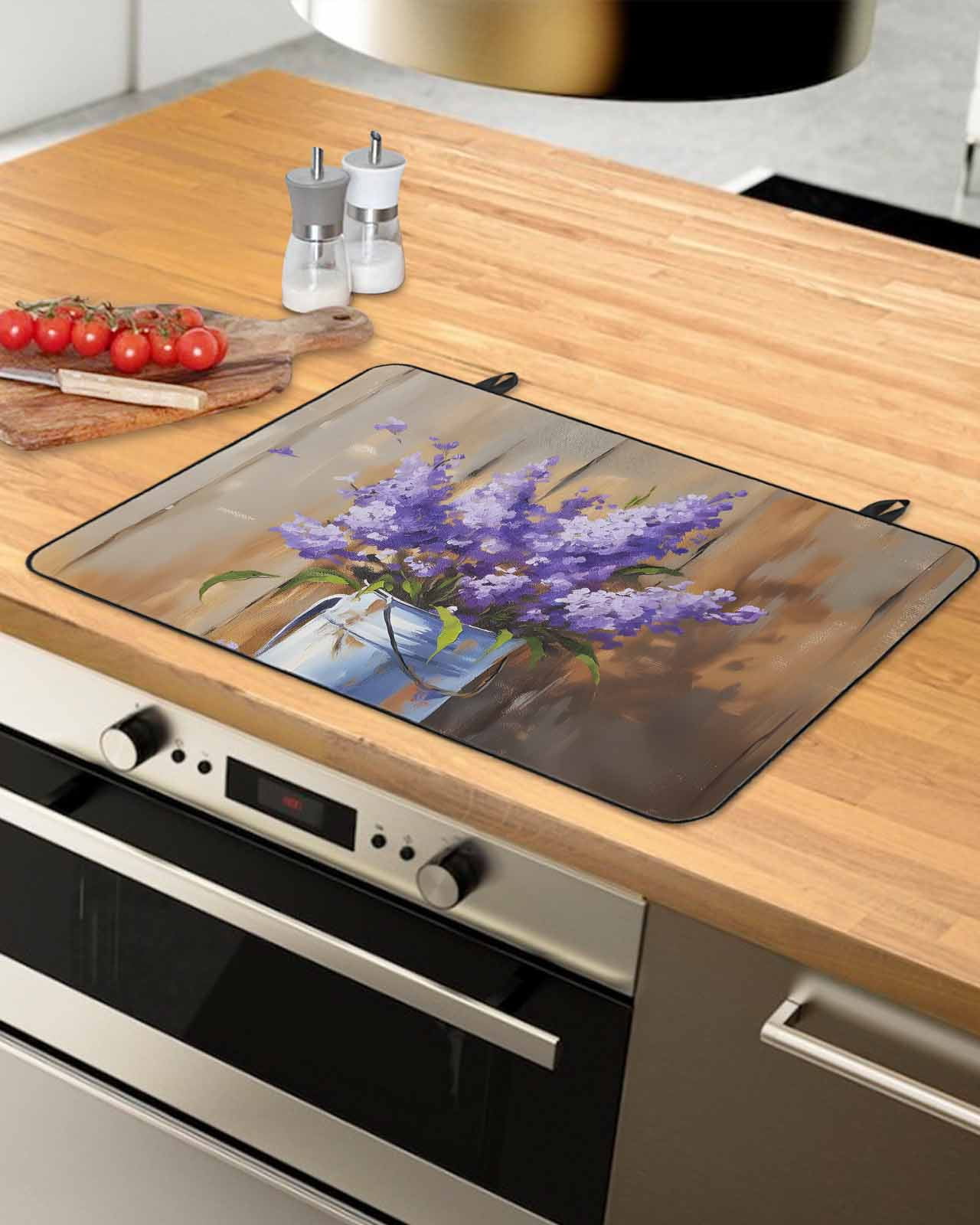 Lavender Stove Top Covers for Electric Stove, Heat Insulation Fireproof