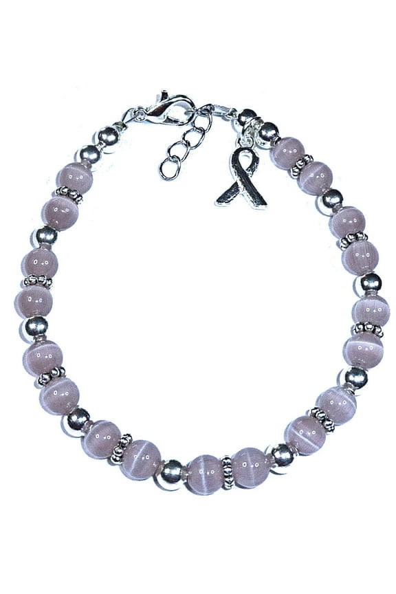 Lavender Survivors Cancer Awareness Bracelet by Hidden Hollow Beads - 7 3/4 in. - Fits Most Adults - Lobster Clasp