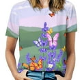 thumbnail image 1 of Lavender T-Shirt O Neck Oversize T-Shirts Short Sleeve Classic Tees Women Summer Graphic Tops, 1 of 5