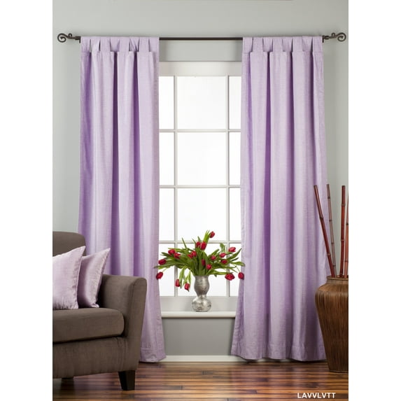 Lavender Tab Top Velvet Curtain / Drape / Panel - 43W x 108L - Piece