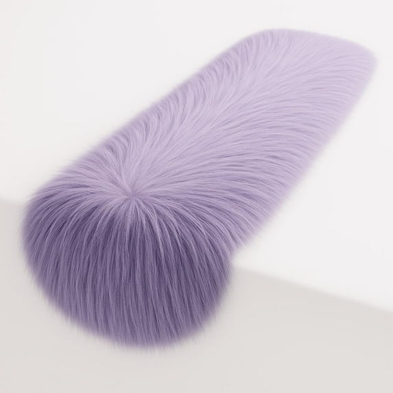 FabricLA Lavender Faux Fur Accent Cut 12 x 30 Inches with Rounded Edges for Holiday & Christmas Decor