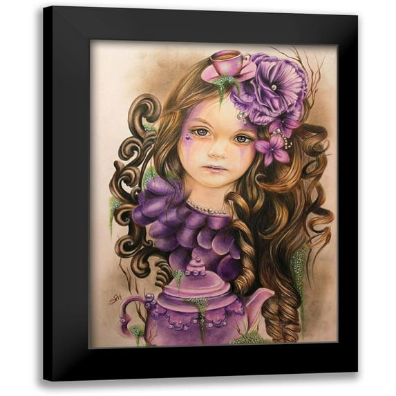 Lavender - Tea Series 11x14 Black Modern Framed Museum Art Print Titled - Sheena Pike Art And Illustration