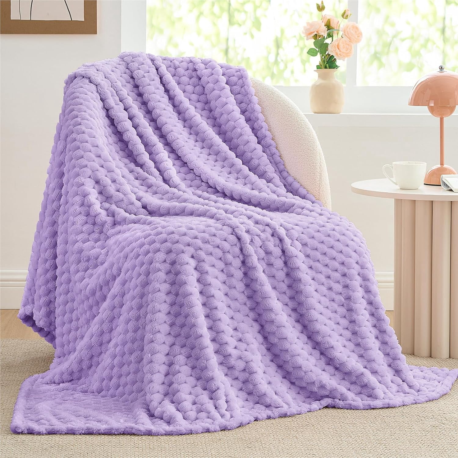 Lavender Throw Blanket for Couch, Soft Cozy Gifts for Women, 50*60 ...