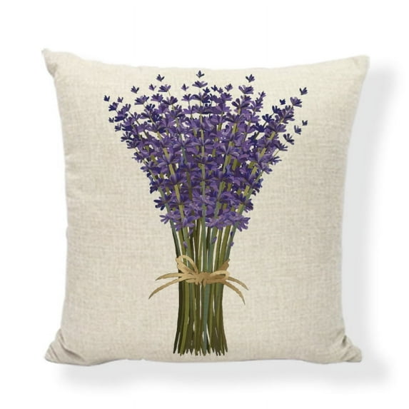 Lavender Throw Pillow Cover 18x18, Lavender Garden Outdoor Patio Pillow Cushion Cases for Couch, Porch, Sofa, Bed