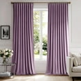 thumbnail image 1 of Lavender Velvet Curtains 90 inches 2 Panels - Luxury Room Darkening Window Drapes for Bedroom Living Room Thermal Insulated Super Soft Blackout, Back Tab Rod Pocket Pinch Pleated, Purple, 1 of 13