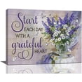 thumbnail image 1 of Lavender Wall Art Rustic Purple Lavender Canvas Painting Prints Purple Flowers Butterfly Motivational Quotes Pictures Wall Decor Contemporary Artwork Home Decor for Bathroom Living Room 16"x12", 1 of 6