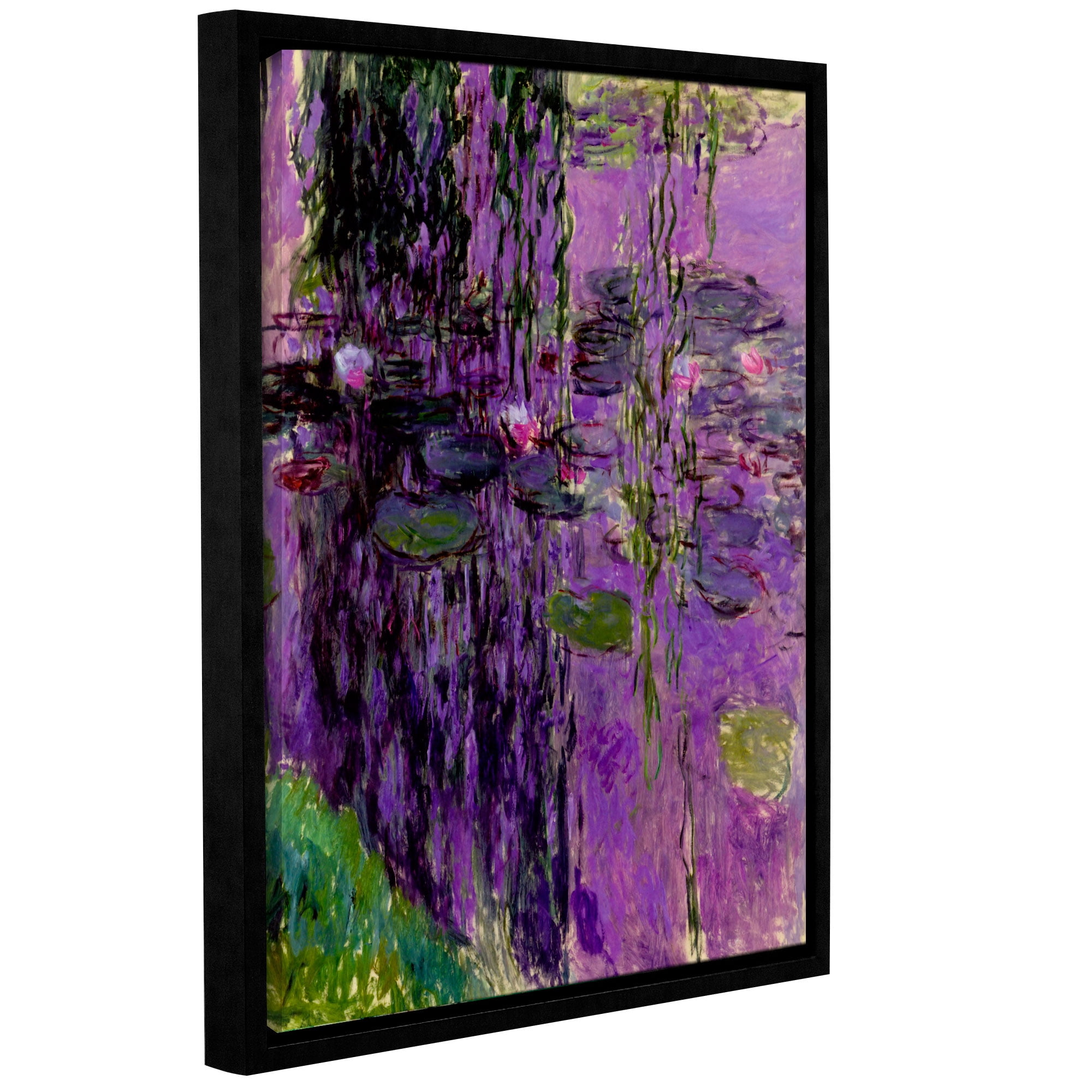 Lavender Water Lillies Gallery Wrapped Floater-framed Canvas