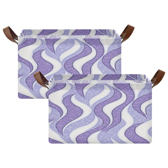 Lavender Waves 16.9x11.4x10in Foldable Open Home Storage Bins Durable Water Resistant Shelf Baskets