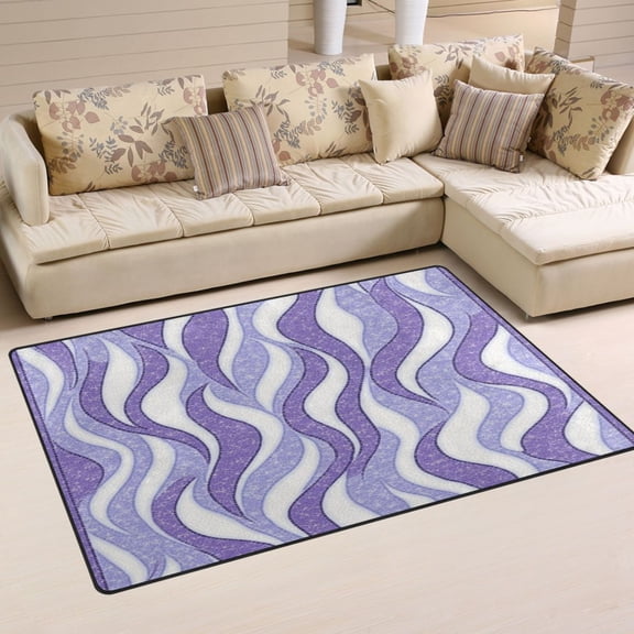 Lavender Waves Soft Polyester Area Rug 31''x20'', Non Slip, Memory Foam, Water Absorbent