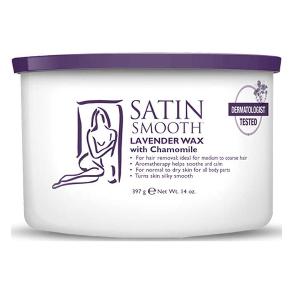 SATIN SMOOTH Lavender Hair Removal Wax with Chamomile, 14 oz