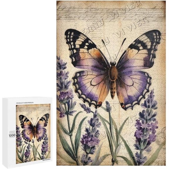 Lavender Wood Wall Art Wood Decorative for Home Desk Shelf Wall Decor 1000 Piece Jigsaw Puzzle for Adults Perfect for Game Nights 20"x30"
