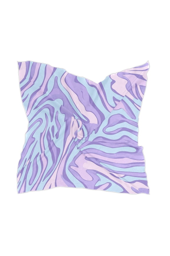 Lavender Zebra Print Women's Fashion Soft Scarf Square Satin Head Scarf Neck Scarf Head Hair Wraps