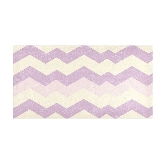 Lavender Zigzag 39x20" Bath Mat Carpet, Absorbent and Non-Slip for Kitchen or Bathroom, Quick-Drying