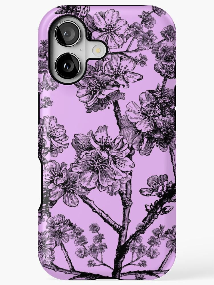 Lavender and Black Flowering Branches Tough Case for Apple iPhone, Dual ...