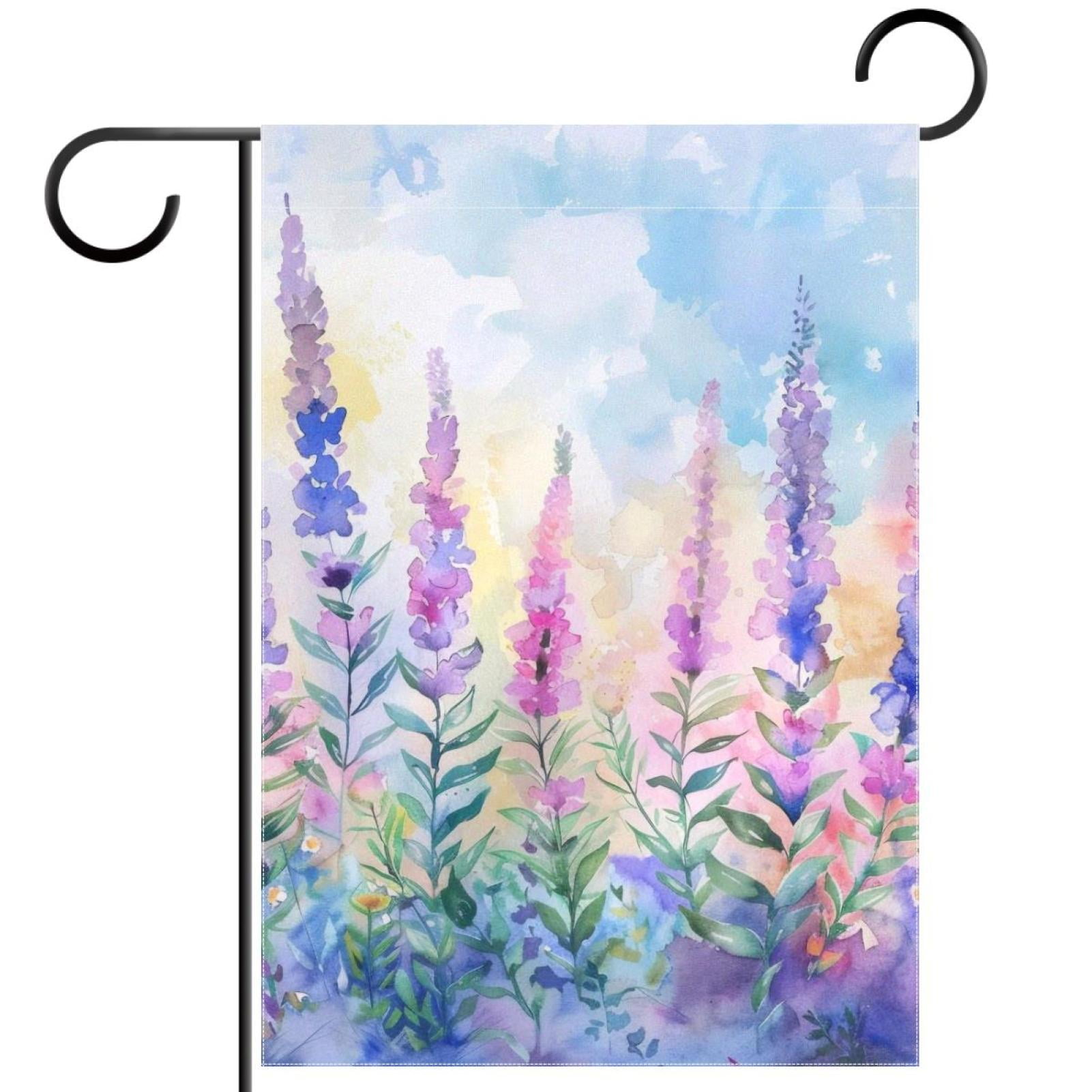 Lavender and Wild Herbs Double Sided Garden Flag Decorative Weather Resistant Yard Flag, Large DIY Vertical Flag for Farmhouse Patio Lawn, 28x40 Inch