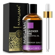 MAYJAM 100ml Pure Lavender Fine Essential Oil, Natural Undiluted Oil for Diffuser, Aromatherapy, Skin, Candle Making, Home Fragrance