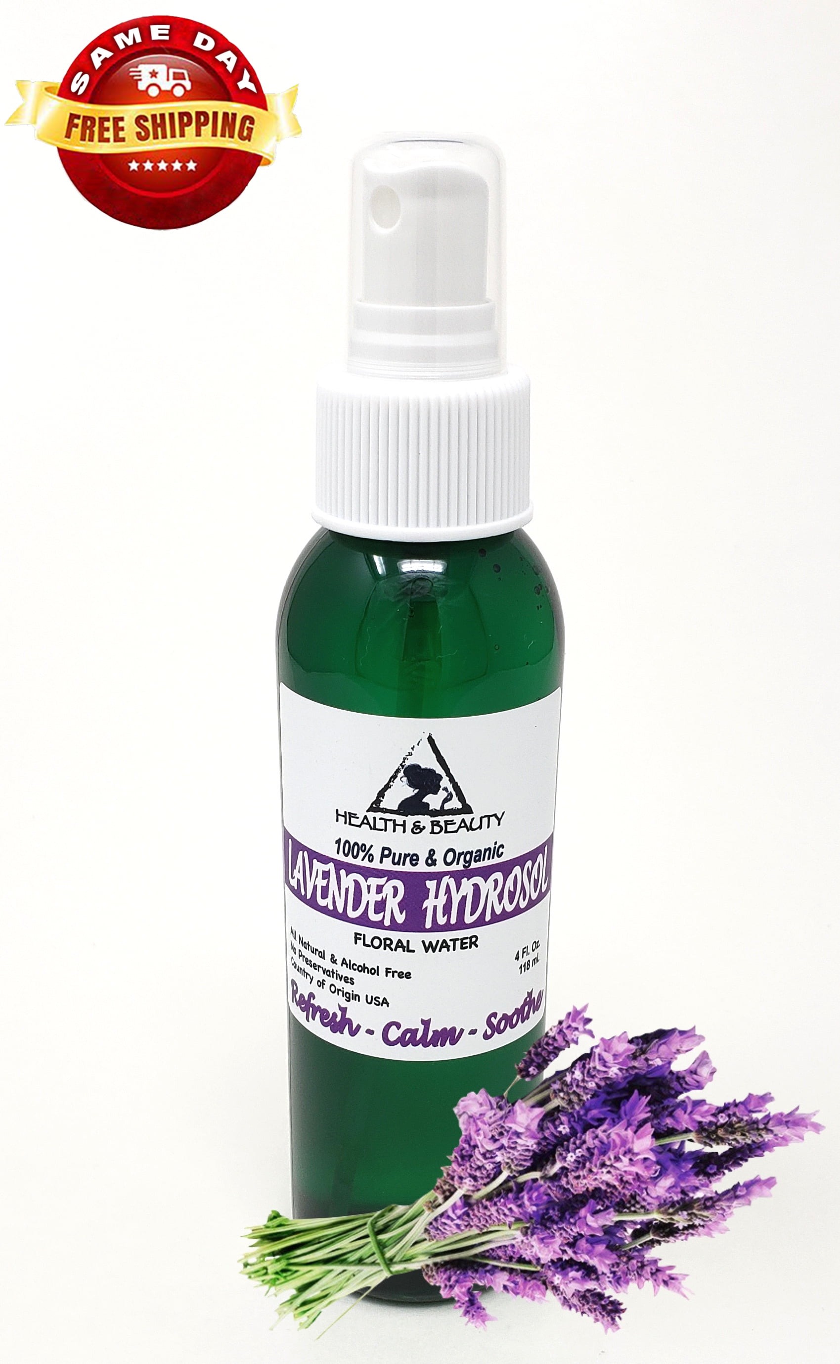 Lavender hydrosol organic floral water 100% pure natural spray 4 oz