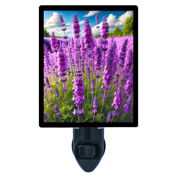 Lavender in Bloom Field Scene Night Light Insert Free Switchable Insert