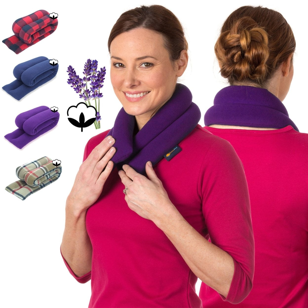 Lavenderscented Extra Long Neck Heating Wrap, Purple, 26x5