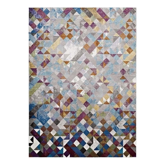 Lavendula Triangle Mosaic 8x10 Area Rug in Multicolored