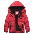 thumbnail image 1 of Lavenicole Ski Coat Red Puffer Winter Jacket Thick Fleece Lined Warm Hooded Outerwear for Girls 4-15, 1 of 7