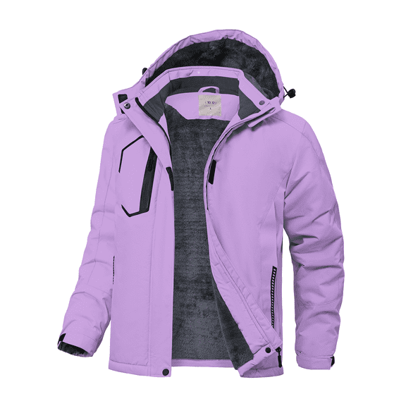 Lavenicole Kids Girls Winter Ski Jacket Fleece Lined Windproof Waterproof Jackets Removable Hood