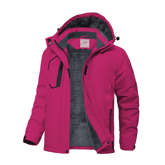 Lavenicole Kids Girls Winter Ski Jacket Fleece Lined Windproof Waterproof Jackets Removable Hood