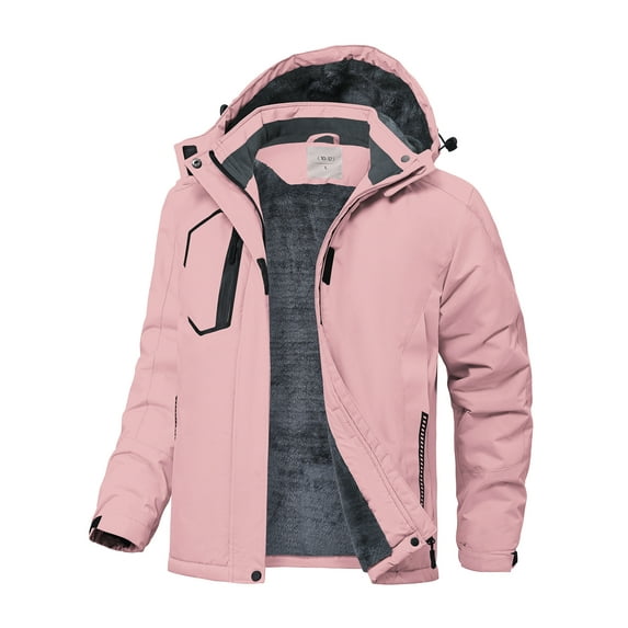 Lavenicole Kids Girls Winter Ski Jacket Fleece Lined Windproof Waterproof Jackets Removable Hood