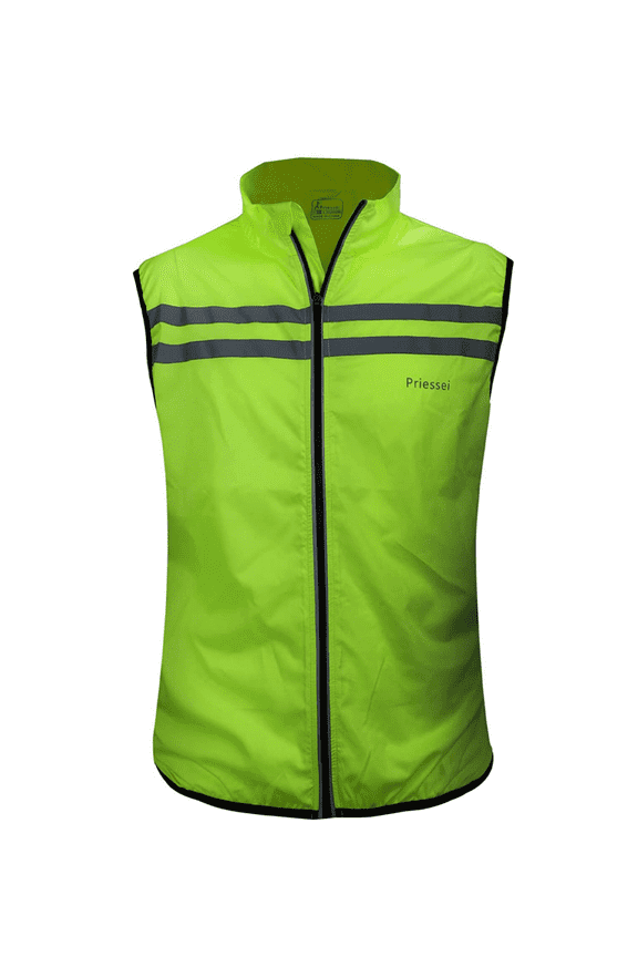 Men's Work Vest with Reflective Strips, Lightweight for Outdoor Activities Yellow L