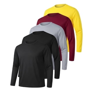 Lavenicole 5 Pack Men's UPF Sun Protection Long Sleeve Shirts Moisture Wicking Fishing Hiking Workout 2XL