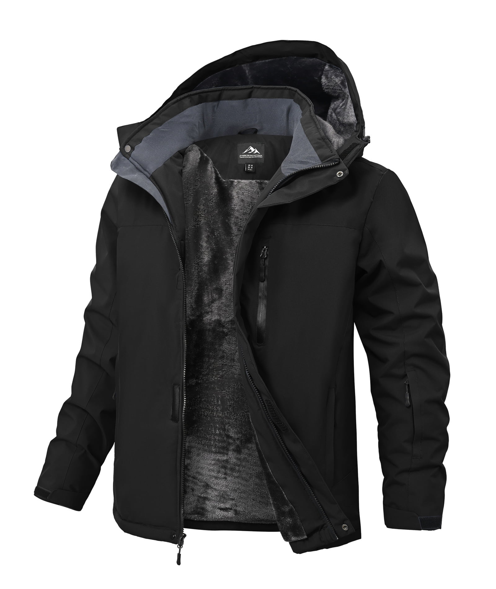 Lavenicole Men's Waterproof Ski Jacket Fleece Lined Warm Winter Snow Coat Mountain Windbreaker Hooded Raincoat 3XL