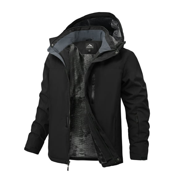 Lavenicole Men's Waterproof Ski Jacket Fleece Lined Warm Winter Snow Coat Mountain Windbreaker Hooded Raincoat XL