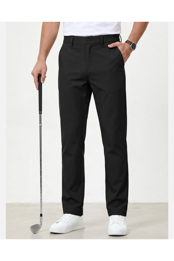 Mens Golf Pants Stretch Work Dress Pants 30"/32" Quick Dry Lightweight Casual Comfy Trousers with 3 Pockets
