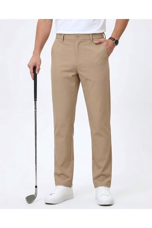 Mens Golf Pants Stretch Work Dress Pants 30"/32" Quick Dry Lightweight Casual Comfy Trousers with 3 Pockets