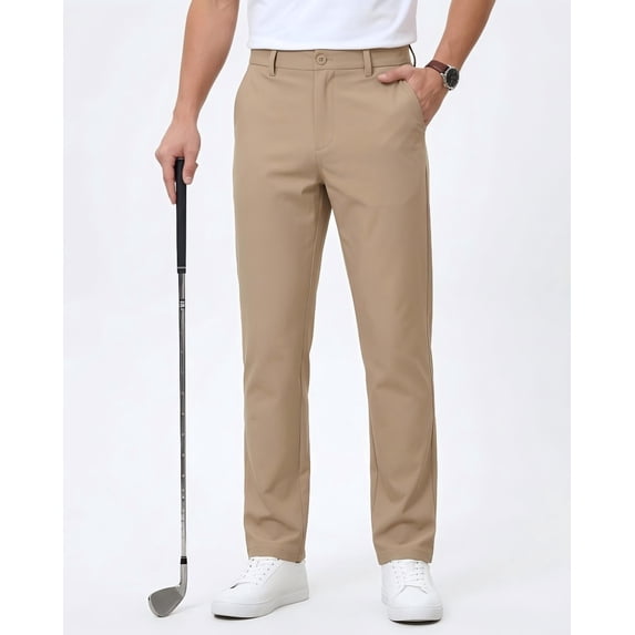Mens Golf Pants Stretch Work Dress Pants 30"/32" Quick Dry Lightweight Casual Comfy Trousers with 3 Pockets