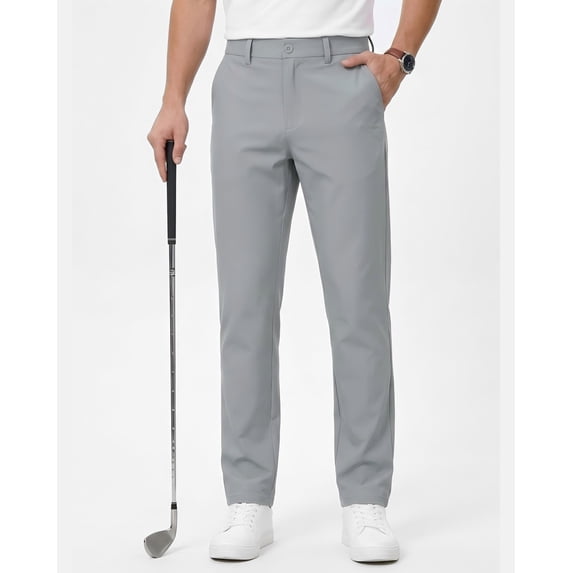 Mens Golf Pants Stretch Work Dress Pants 30"/32" Quick Dry Lightweight Casual Comfy Trousers with 3 Pockets